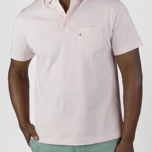 Tailor Vintage Mens M Polo Shirt Flamingo Light Pink Pocket Stretch
